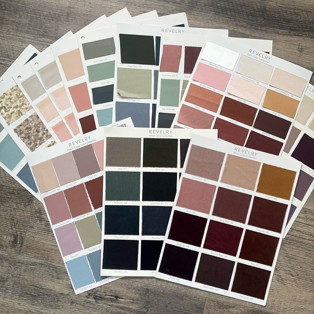 Revelry Bridesmaid Dress Fabric Swatch Pages